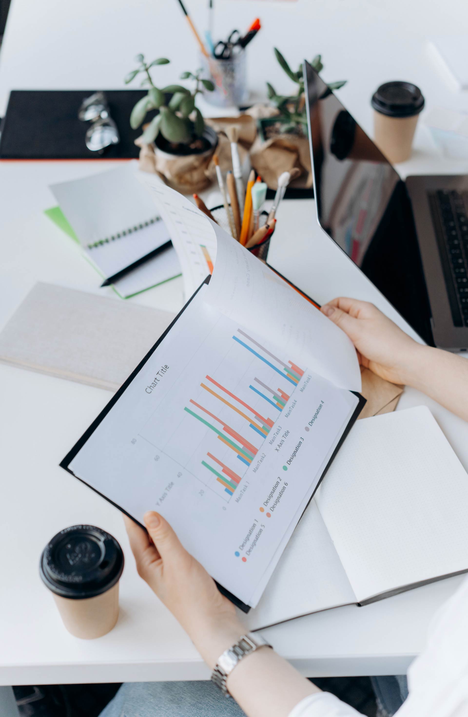 Professional reviewing financial charts